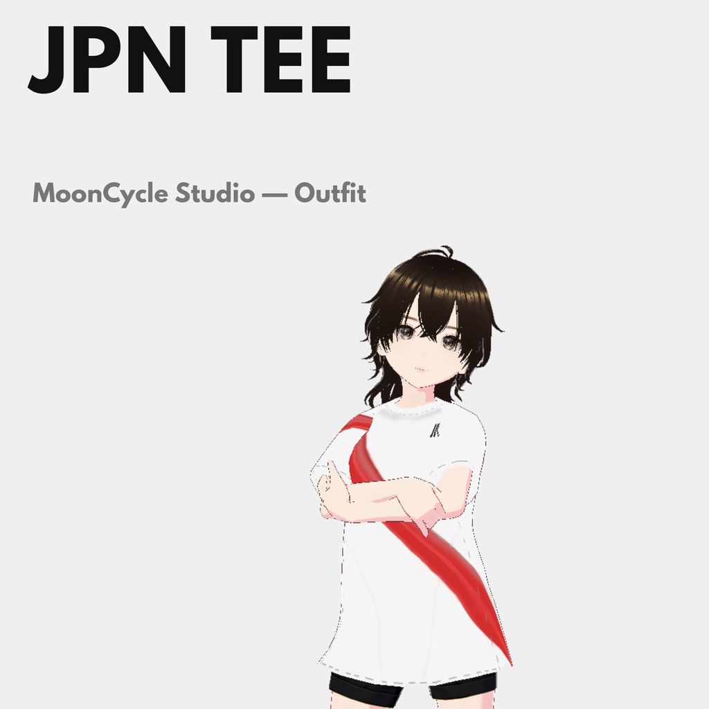 JPN Global Spirit Tee | VRoid Studio Outfit | Unisex Sportswear