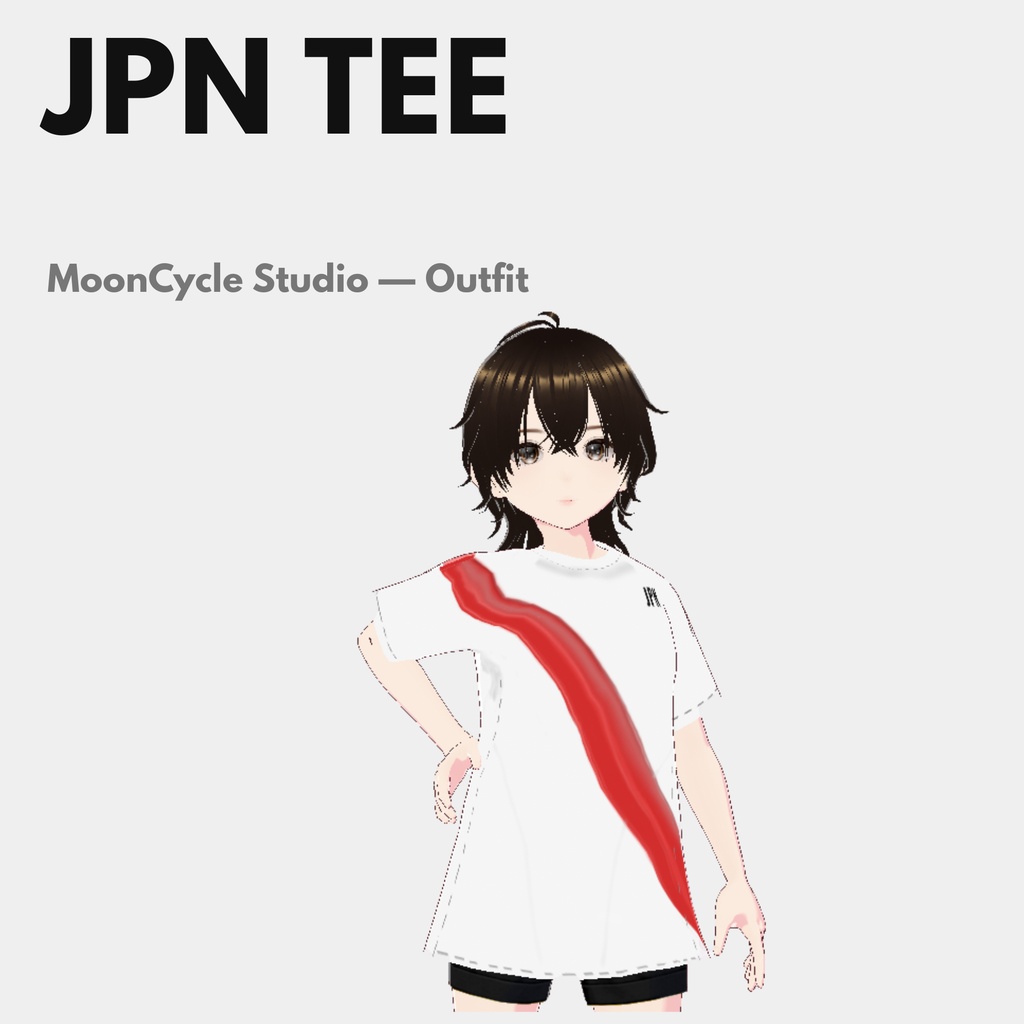 JPN Global Spirit Tee | VRoid Studio Outfit | Unisex Sportswear