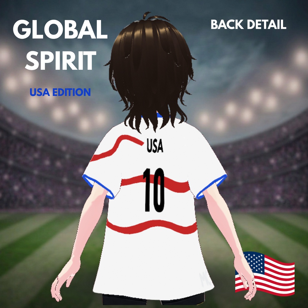 USA Global Spirit Tee | VRoid Studio Outfit | Unisex Soccer Shirt