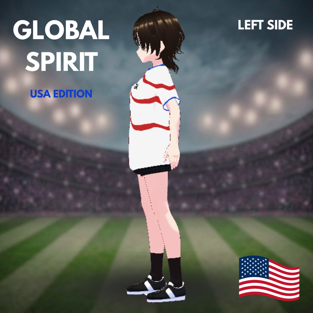 USA Global Spirit Tee | VRoid Studio Outfit | Unisex Soccer Shirt