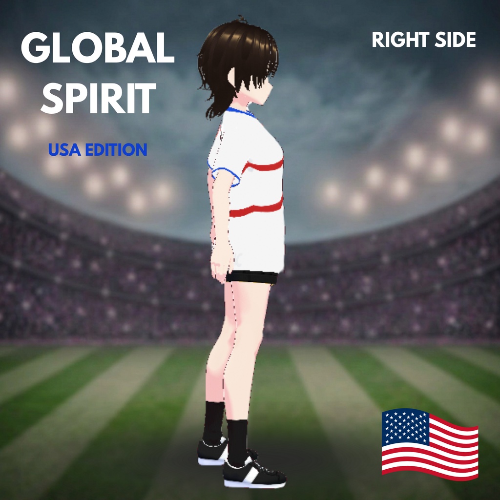 USA Global Spirit Tee | VRoid Studio Outfit | Unisex Soccer Shirt