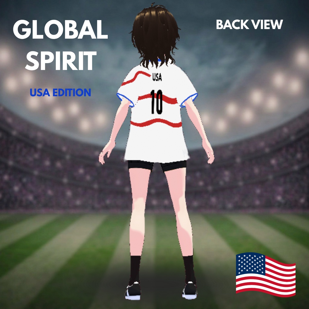 USA Global Spirit Tee | VRoid Studio Outfit | Unisex Soccer Shirt