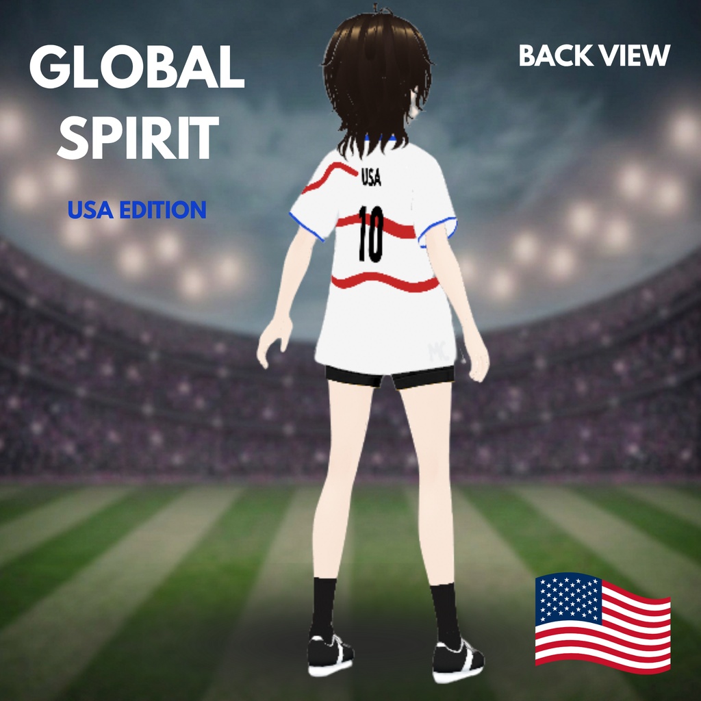 USA Global Spirit Tee | VRoid Studio Outfit | Unisex Soccer Shirt