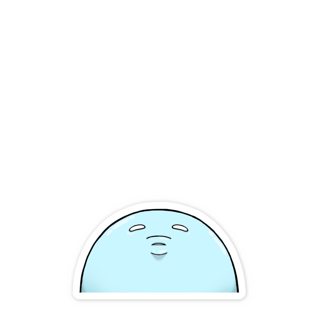 スマホステッカー-ぷー(青)