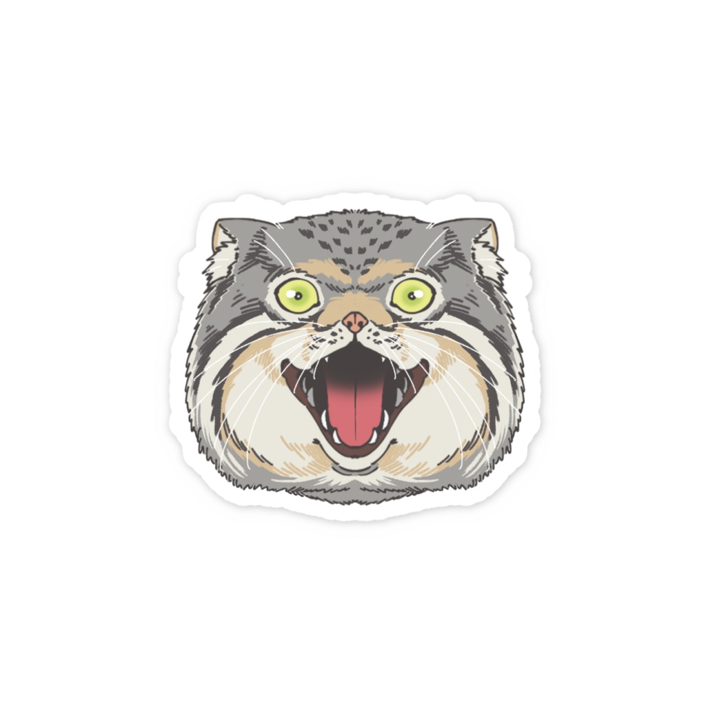 スマホステッカー-マヌルネコ顔01