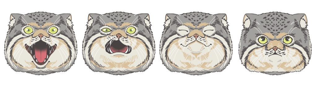 マスキングテープ-マヌルネコ顔(白背景)