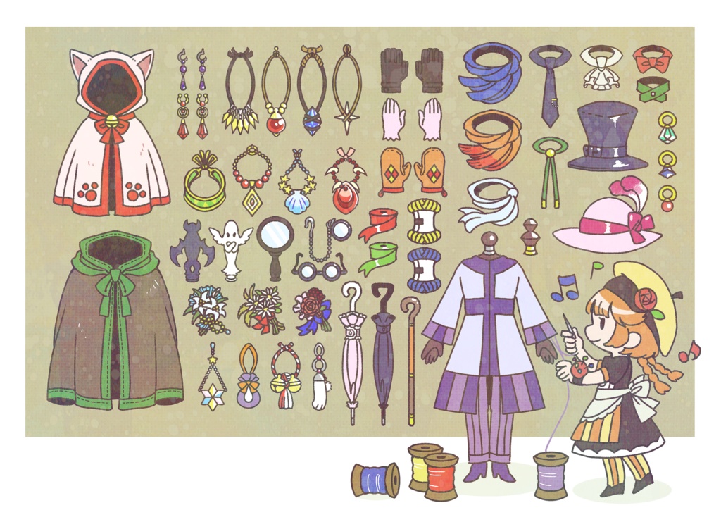 マスキングテープ-アイテム屋さんⅠ(茶背景)