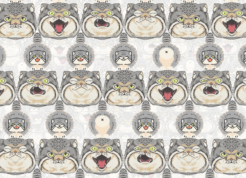 コースター-マヌルネコ盛り