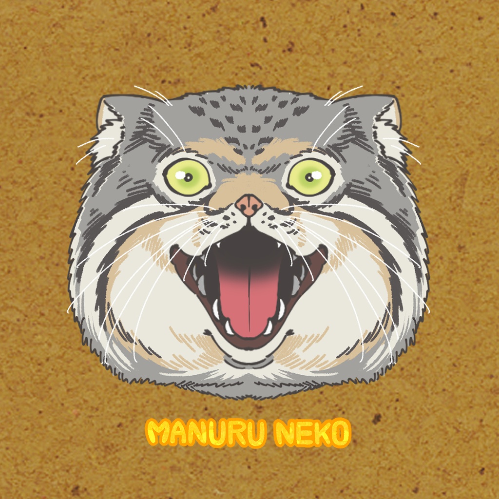 コースター-マヌルネコ顔01