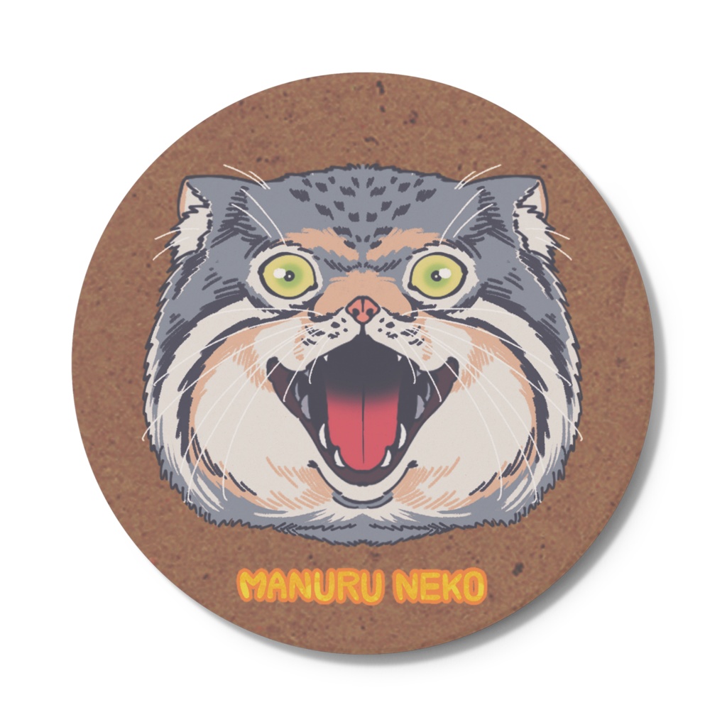 コースター-マヌルネコ顔01