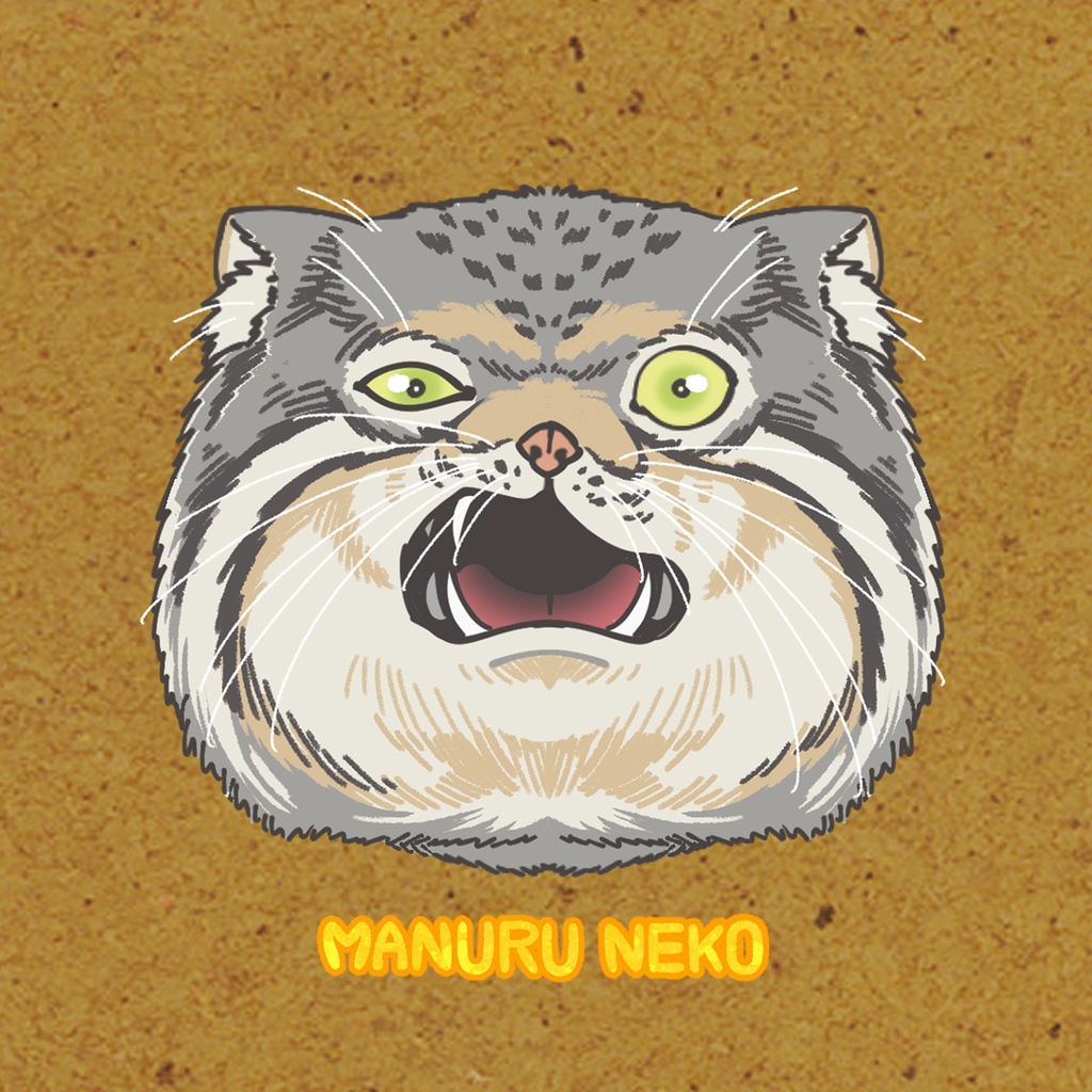 コースター-マヌルネコ顔02