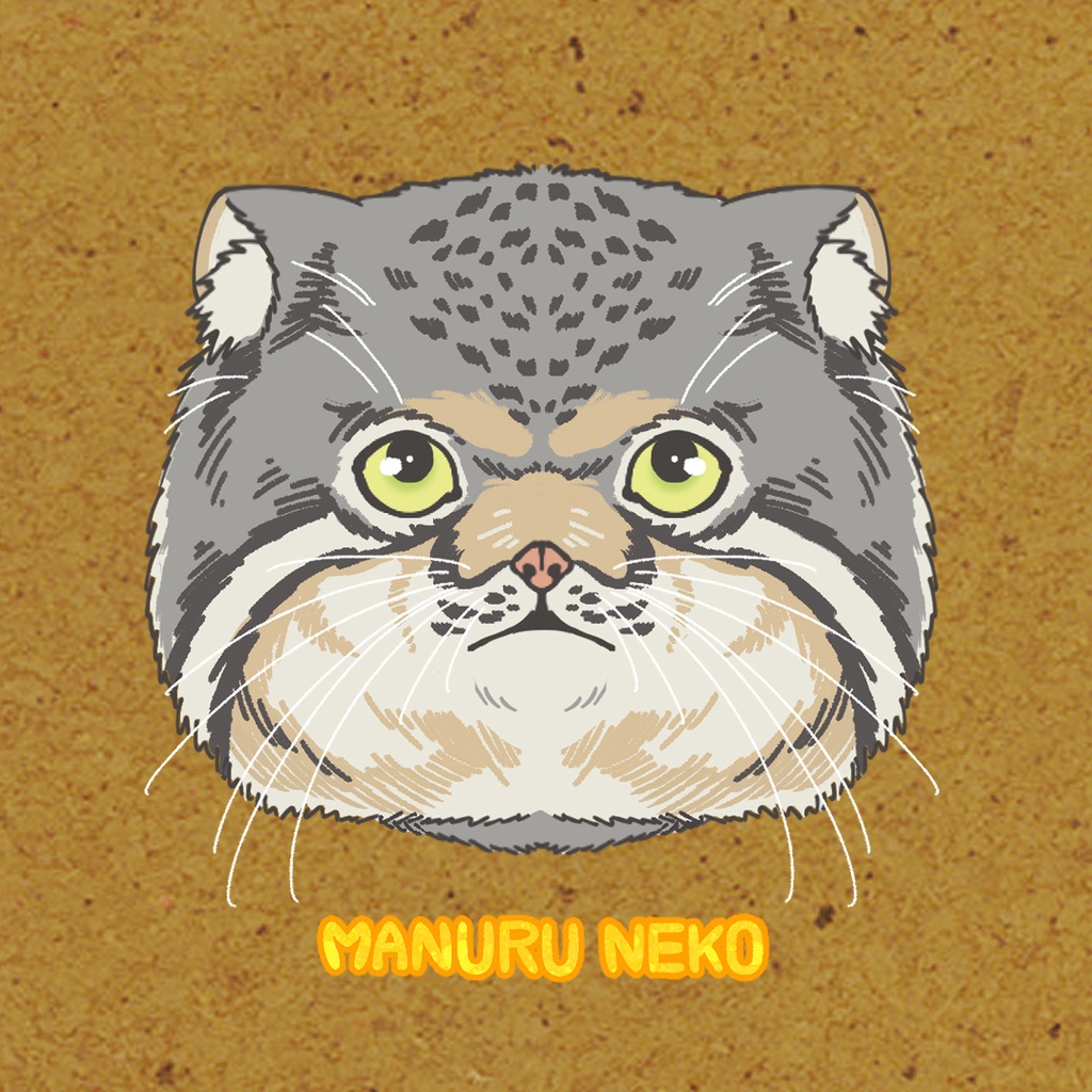 コースター-マヌルネコ顔04