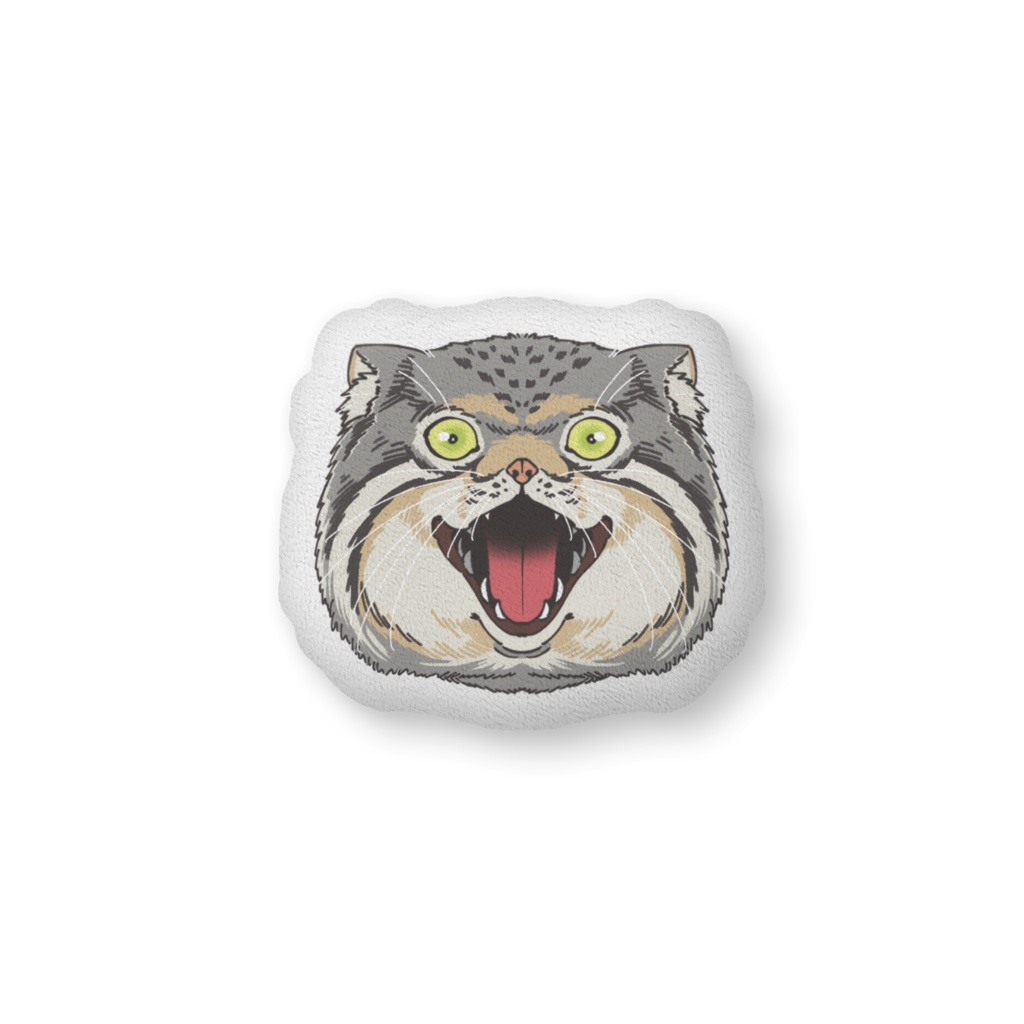 ふかふかクッション-マヌルネコ顔（片面）