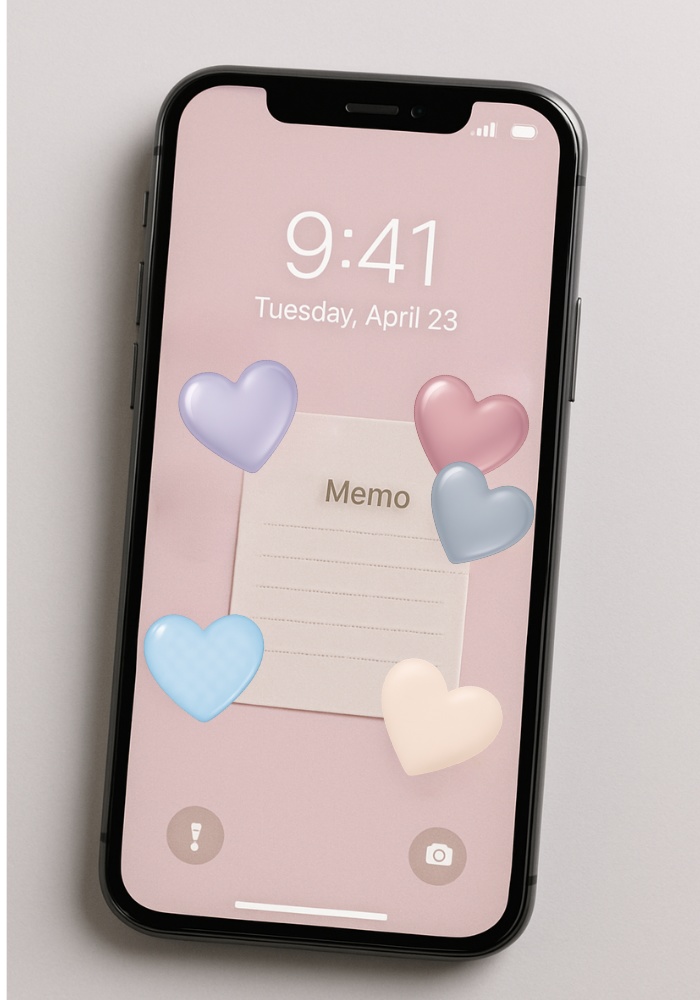 【Glam20】透明ガラス、くすみパステルハート素材|20点セット