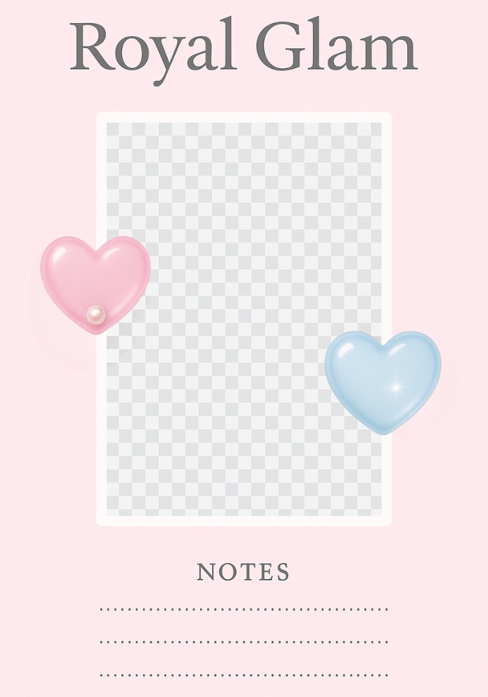 【Glam20】透明ガラス、くすみパステルハート素材|20点セット