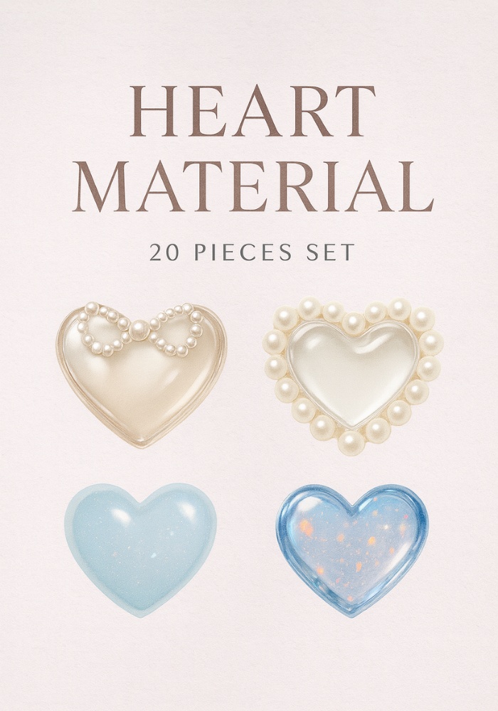 【Glam20】ガーリジェリーハート素材|20点セット