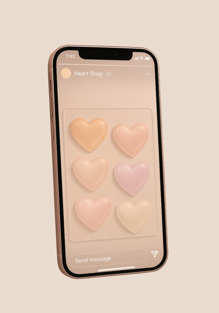 【Mini9】氷きらめき×ミルキー透明ハート素材|9点セット