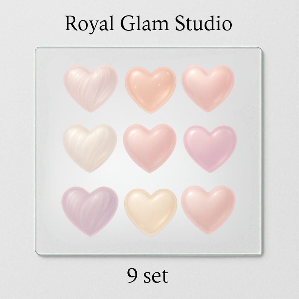 【Mini9】氷きらめき×ミルキー透明ハート素材｜9点セット