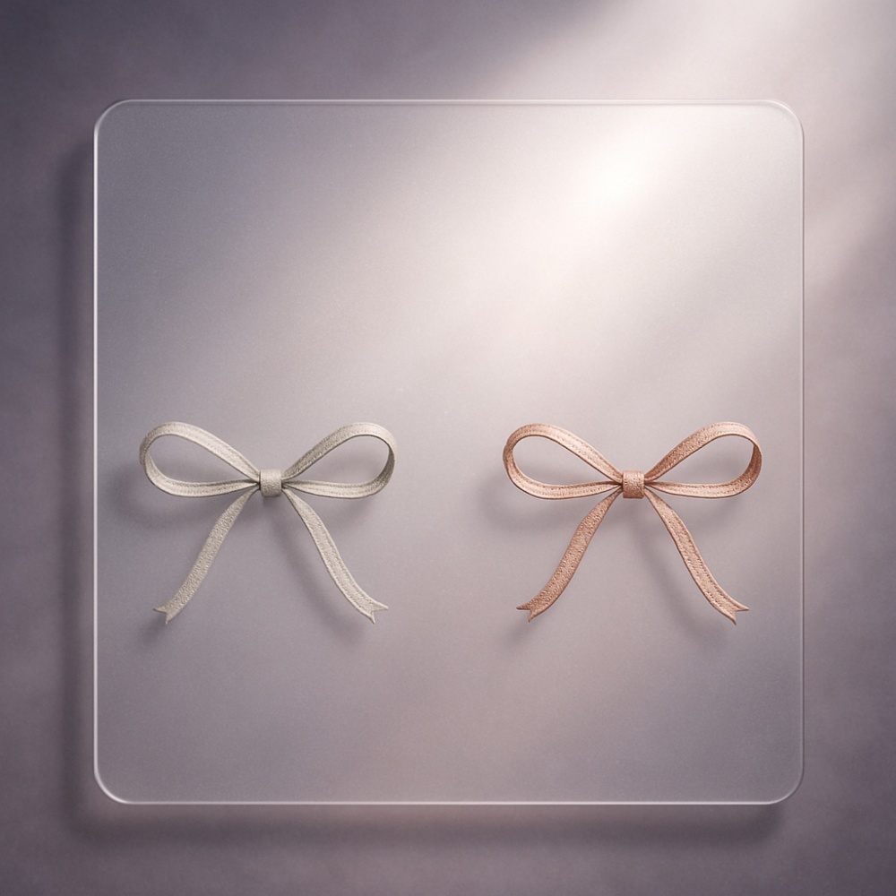 【Glam12】淡色うるちゅる♡ハート素材6個&リボン素材6個| 12点セット