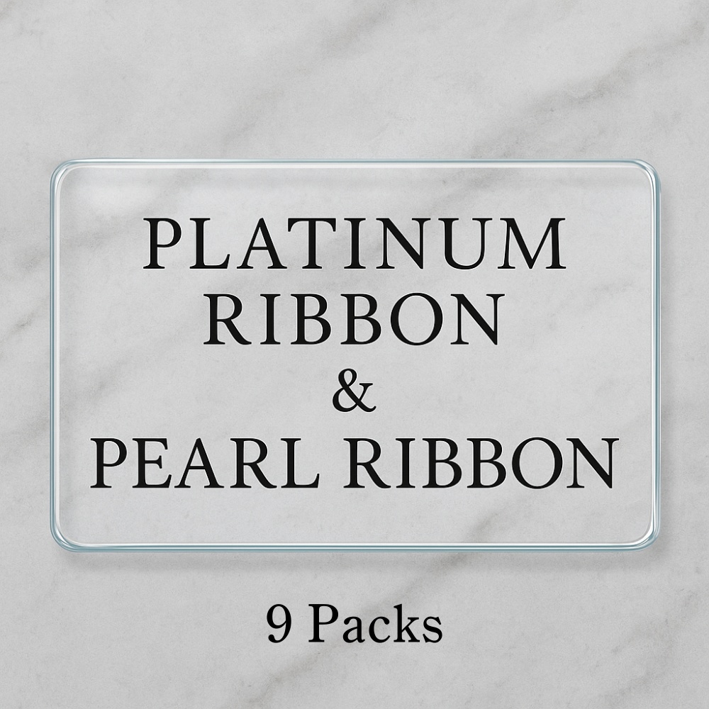 【Mini9】高級プラチナ&パールリボンコレクション素材 | 9点セット