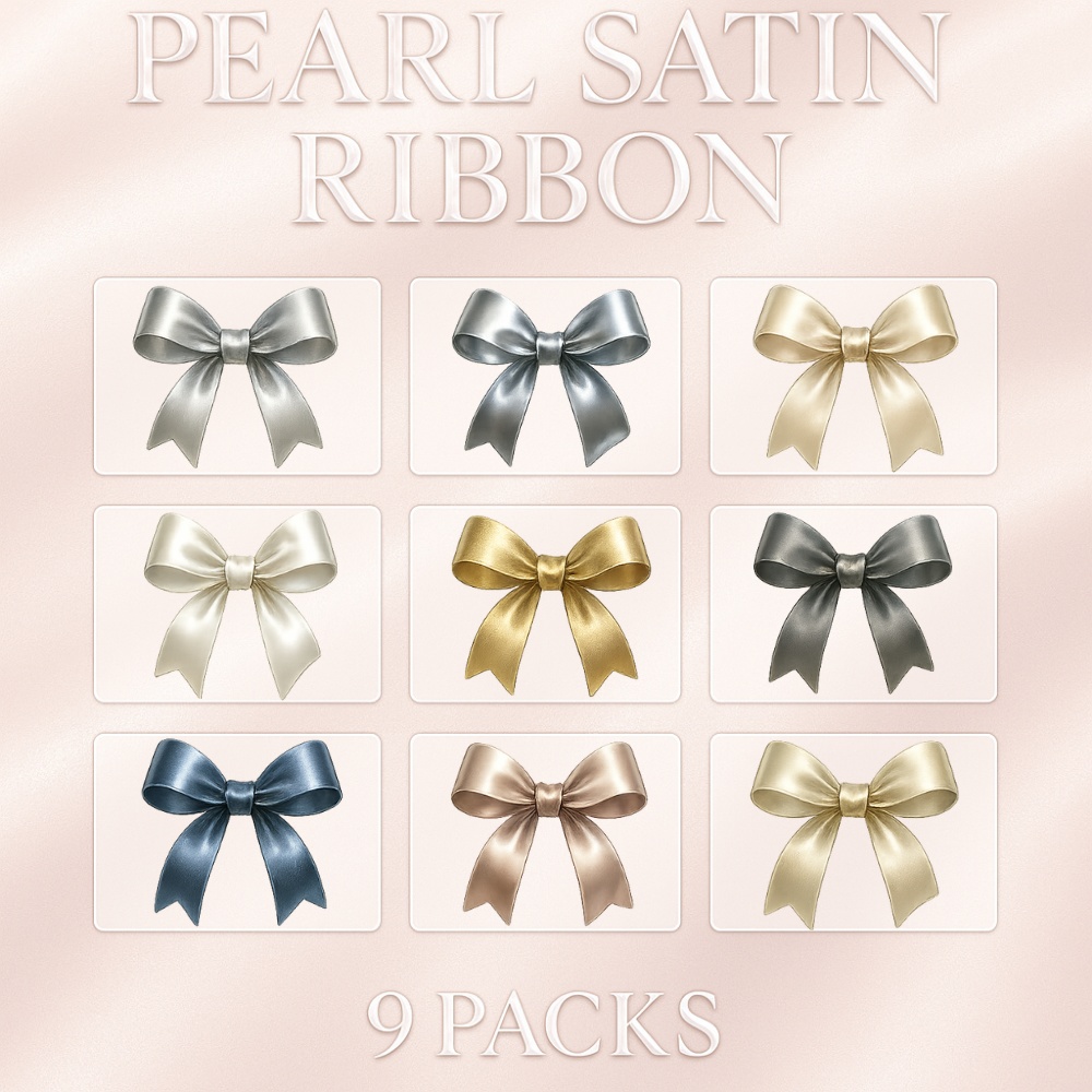 【Mini9】パール×サテンリボン素材｜9点セット