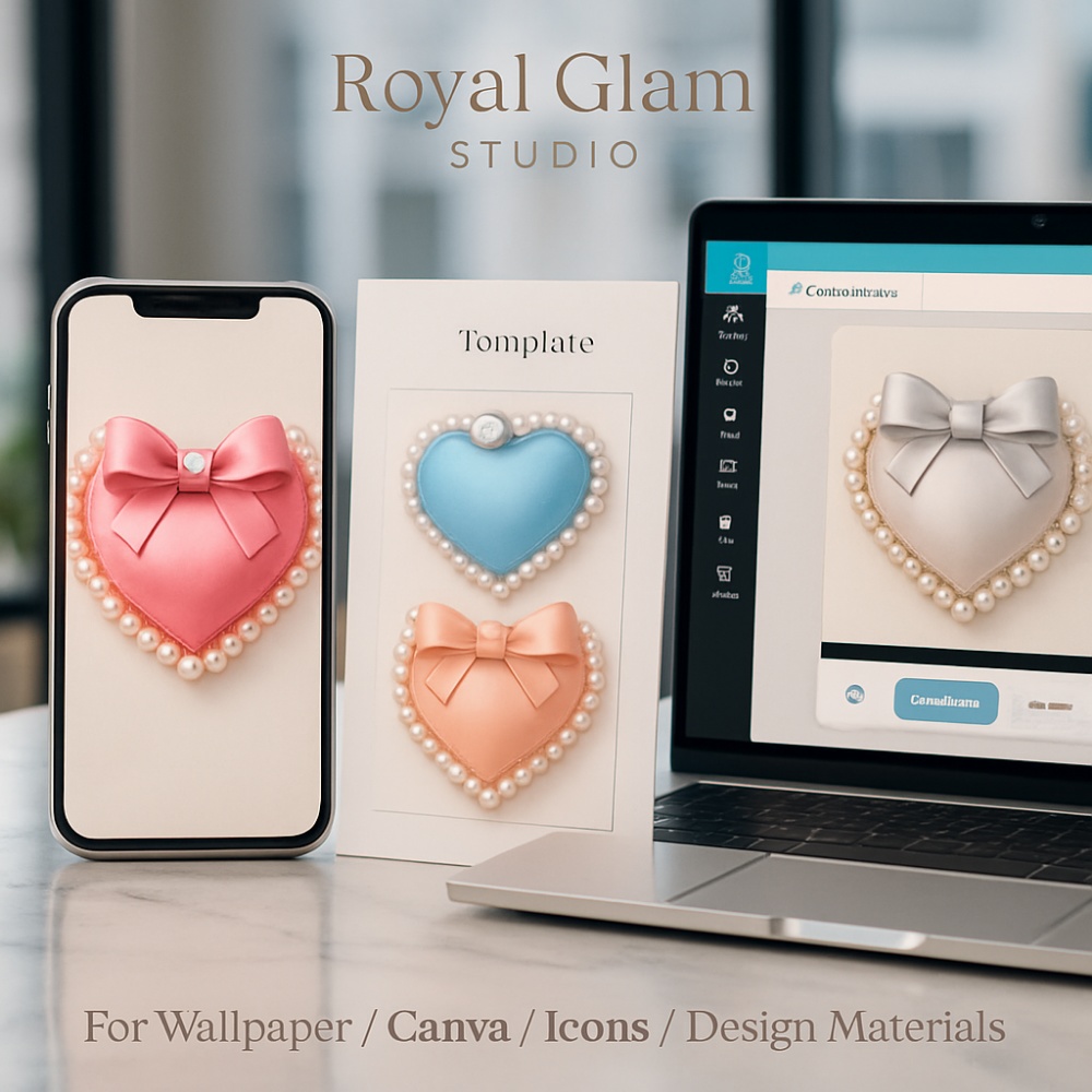 【Mini9】パールフレーム×リボン付きジュエリーハート|9点セット