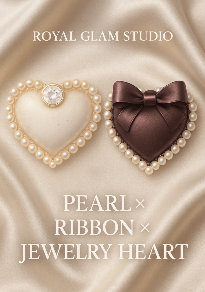 【Mini9】パールフレーム×リボン付きジュエリーハート|9点セット