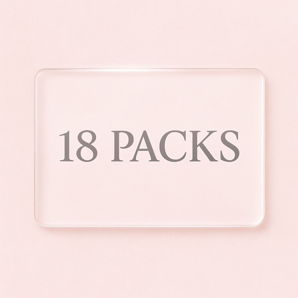 【Glam18】 うるちゅるガラス×淡色ガーリー デコアイコン+くり抜きフレーム|18点セット