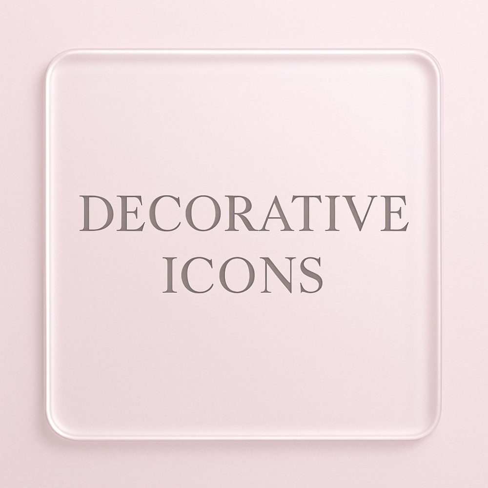 【Glam18】 うるちゅるガラス×淡色ガーリー デコアイコン+くり抜きフレーム|18点セット