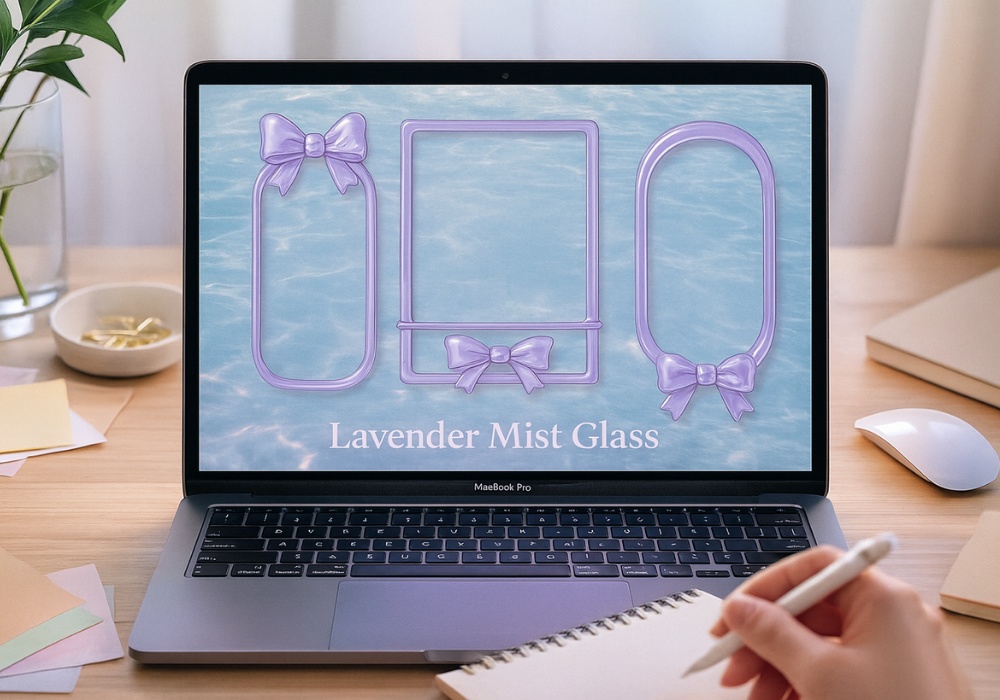 【12Packs】パステルカラー・ガラスリボンフレーム素材セット|12点セット