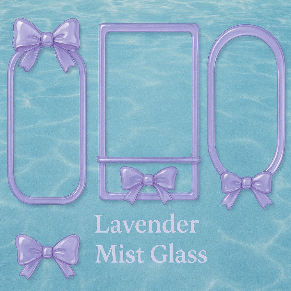 【12Packs】パステルカラー・ガラスリボンフレーム素材セット|12点セット