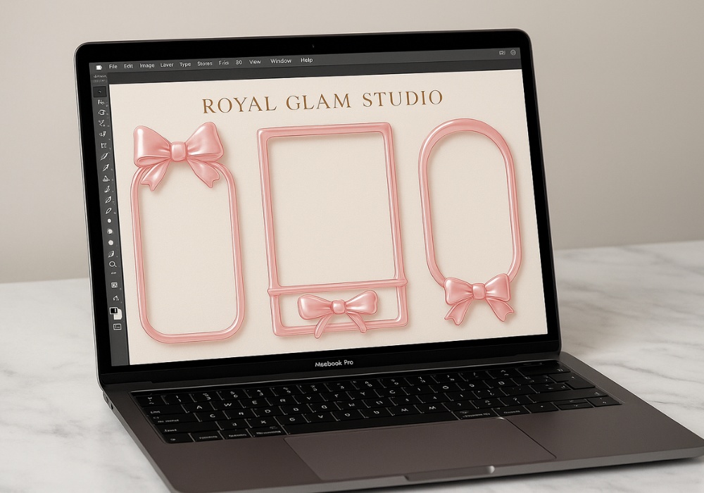 【12Packs】パステルカラー・ガラスリボンフレーム素材セット|12点セット