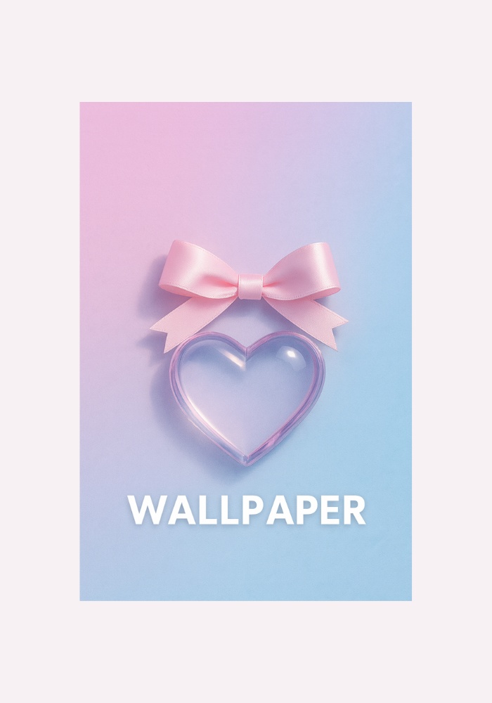 パステルカラー × ガラスリボン ・シフォンリボン スマホ壁紙|9点セット