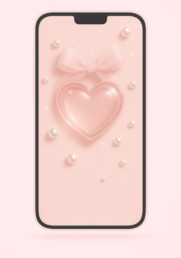 パステルカラーのガラスハート壁紙|9点セット