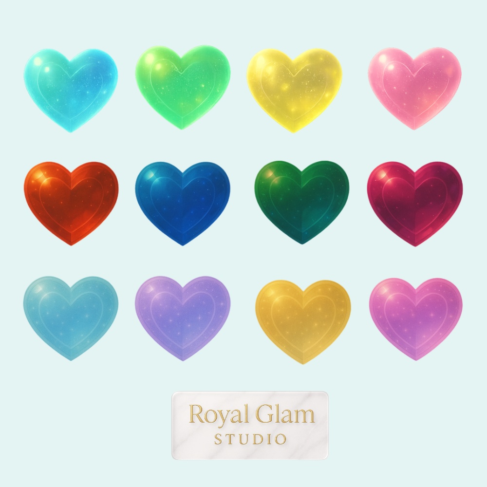 ガラスハート素材セット｜12点セット