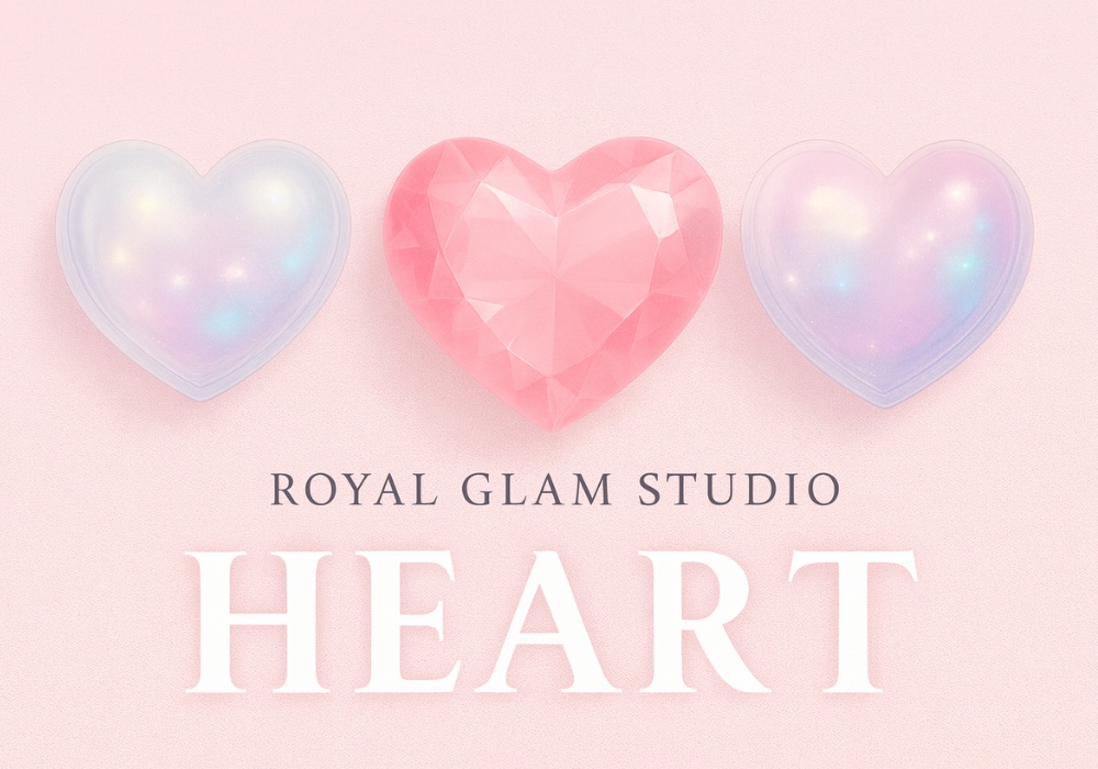 うるちゅるピンクガラスハート素材|12点セット