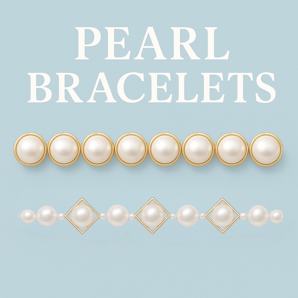 上品パール飾りライン| 9点セット(リボン・ハート・ガラス・王冠)