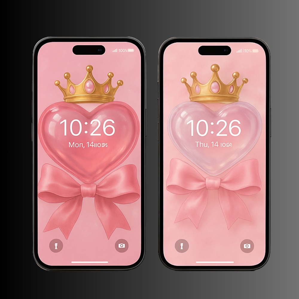 プリンセスクリスタルハート・スマホ壁紙3点セット