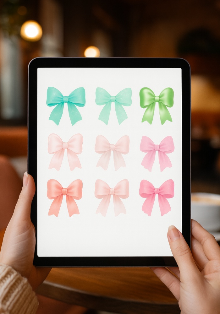 リボン素材30点セット|ガーリー・ふわふわ・光沢・グラデーション|商用利用OK・PNG