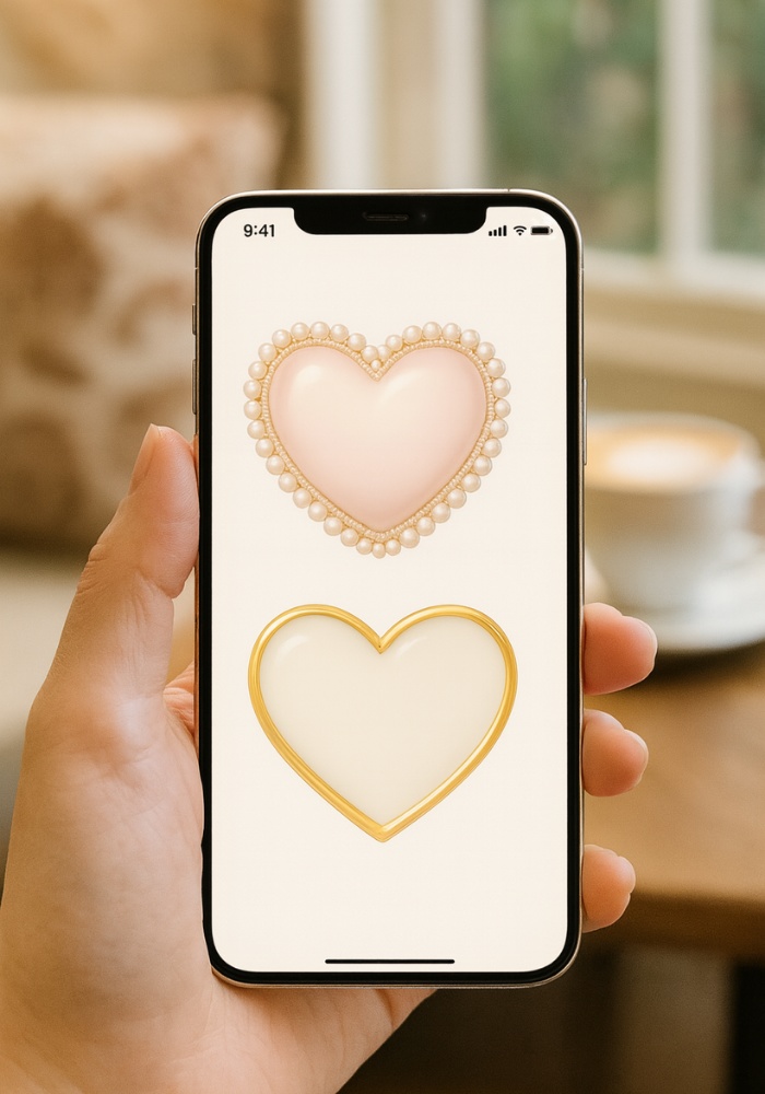 ブライダルピンクハート素材セット(全4点)|パール・ガラス・ゴールド・フラワー|上品ウェディングPNG