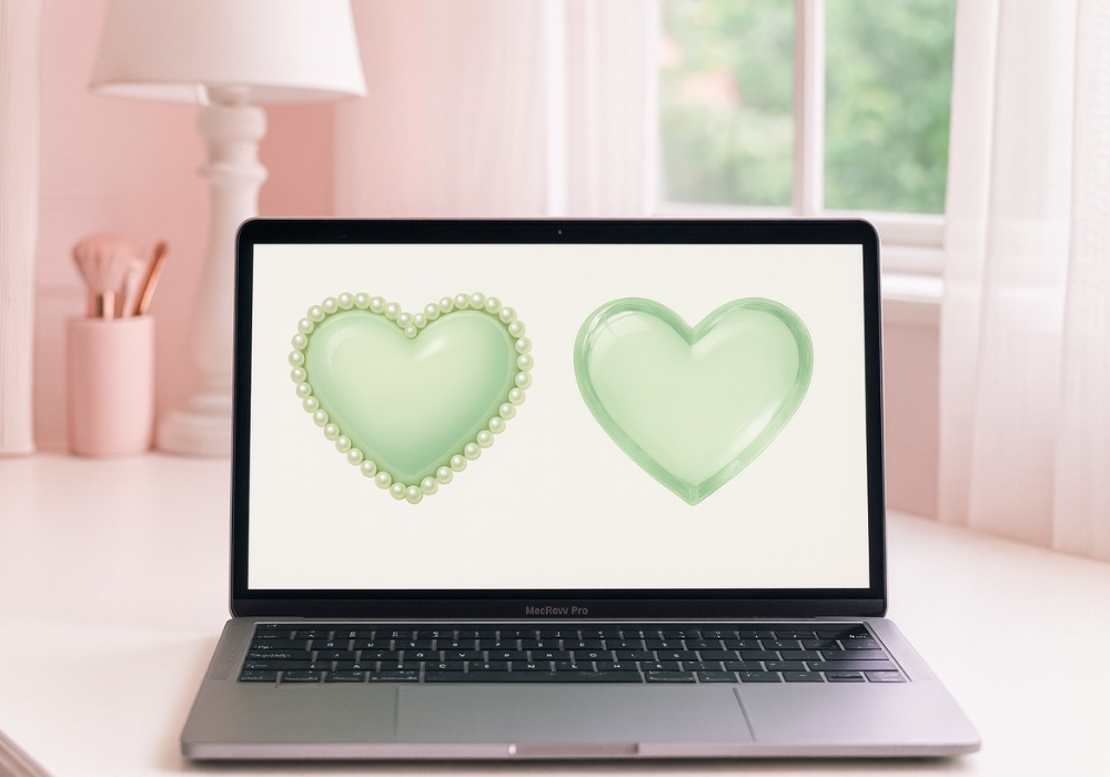 ブライダルハート素材コレクション(全16点)+おまけ|ホワイト・ピンク・ラベンダー・ミント|パール・クリスタル・ゴールド・フラワー