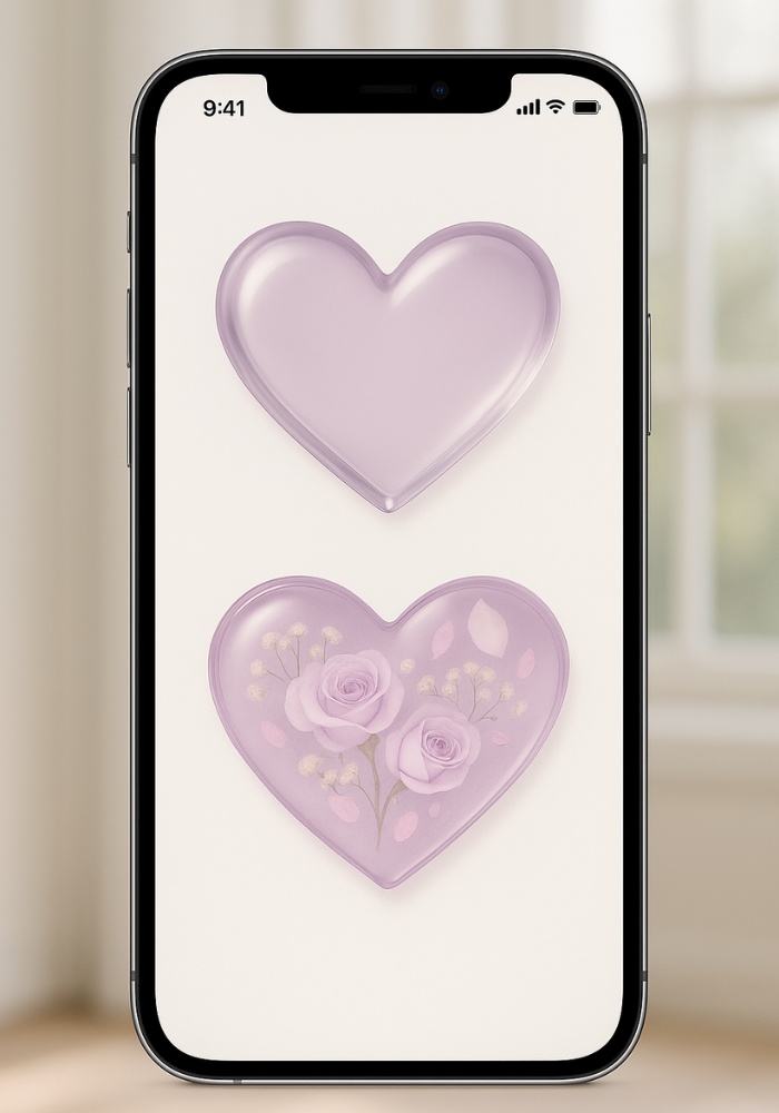 ブライダルハート素材コレクション(全16点)+おまけ|ホワイト・ピンク・ラベンダー・ミント|パール・クリスタル・ゴールド・フラワー