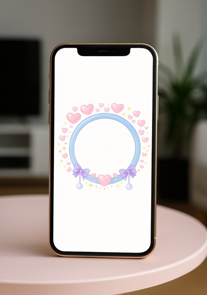 ぷるんハート×リボン アイコンリング4点セット – 透明感・ゆめかわ・ガーリー –