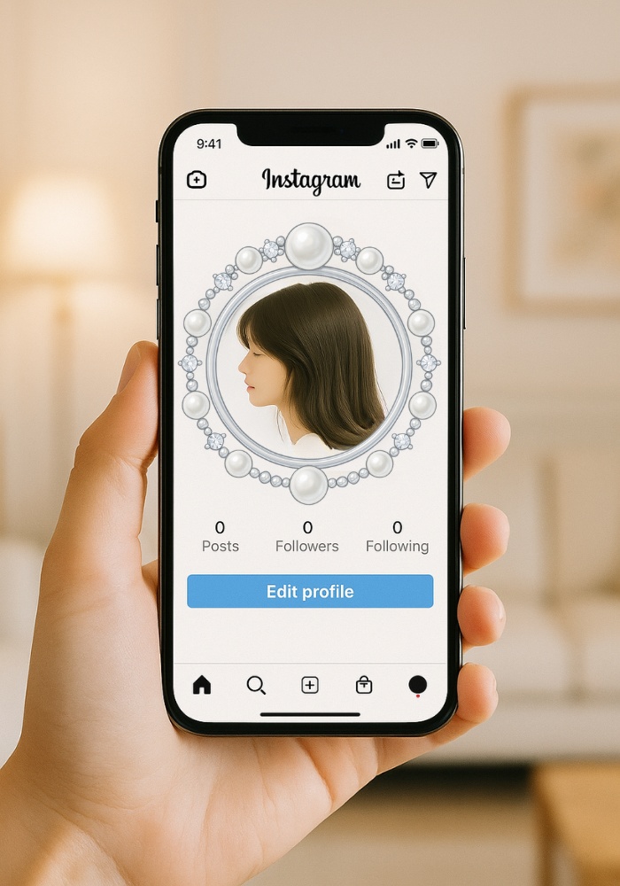 ラグジュアリー シルバー アイコンリング 4点セット ダイヤ・パール・リボン|背景透過PNG