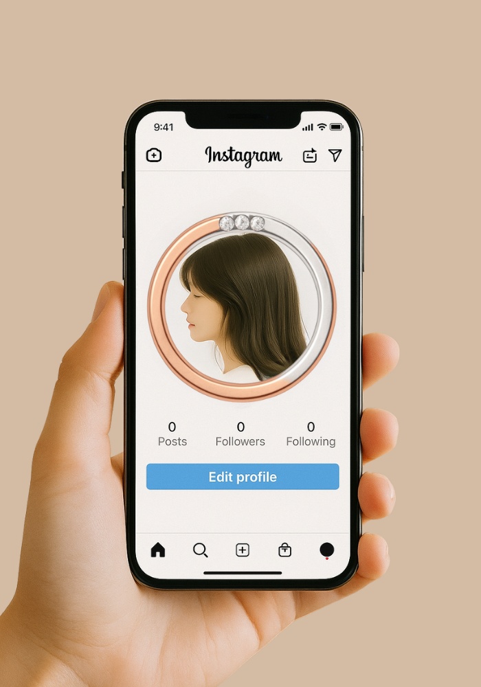 ピンクゴールド アイコンリング 4点セット クラウン・ハート・ダブルリング・リボン|上品ゴージャス フレーム素材