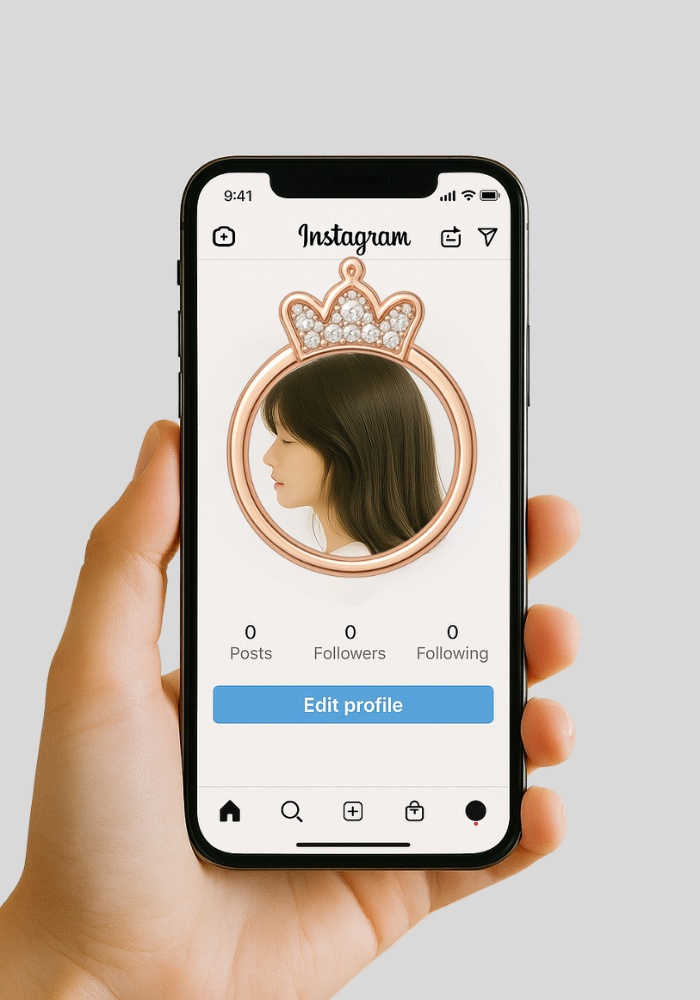 ピンクゴールド アイコンリング 4点セット クラウン・ハート・ダブルリング・リボン|上品ゴージャス フレーム素材