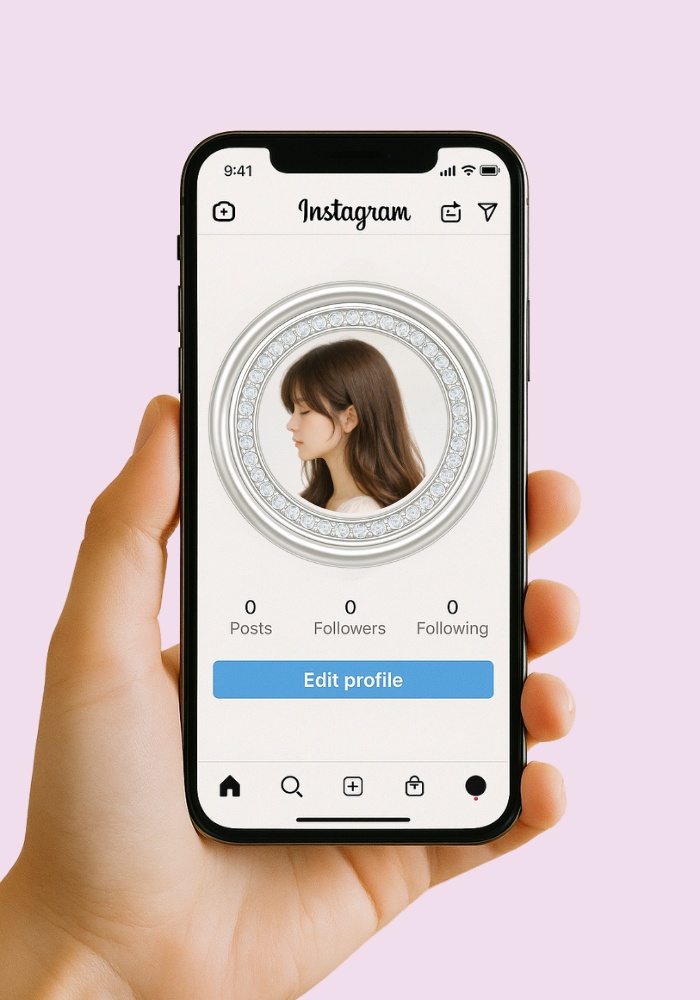 【アイコンリング】ラグジュアリーシルバー|透過PNG|4点セット|ダイヤ・パール・カラーストーン