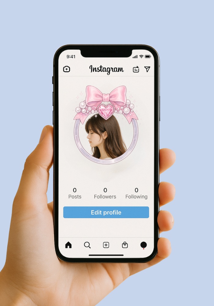 【アイコンリング】ゆめかわ ハートクラウン|透過PNG|4点セット|オーロラ・リボン・星チャーム|ガーリー