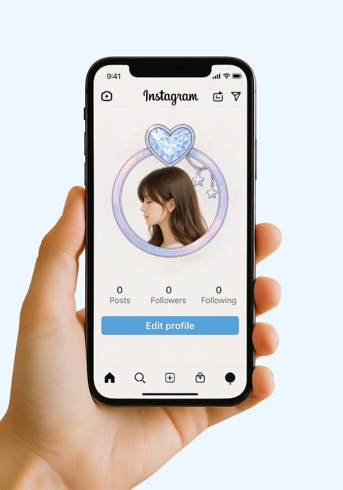 【アイコンリング】ゆめかわ ハートクラウン|透過PNG|4点セット|オーロラ・リボン・星チャーム|ガーリー