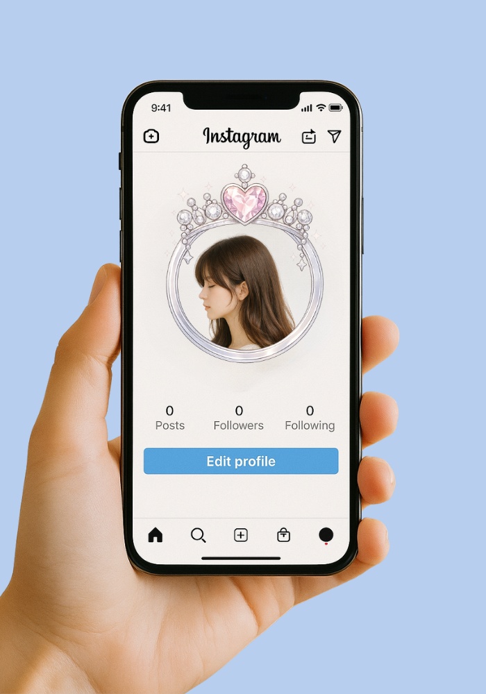 【アイコンリング】ゆめかわ ハートクラウン|透過PNG|4点セット|オーロラ・リボン・星チャーム|ガーリー